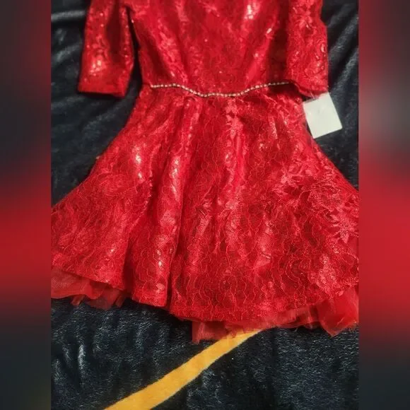 Girl's 4-5 Years Red Pink Lot of 2 Dresses NWT Knit Works & Popatu - Picture 5 of 16